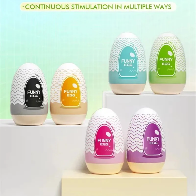 Egg Portable Stimulator Penis Massager Soft Rubber Adult Sex Toys for Men Realistic Vagina Pocket Pussy Mini Cups Masturbator - Image 5