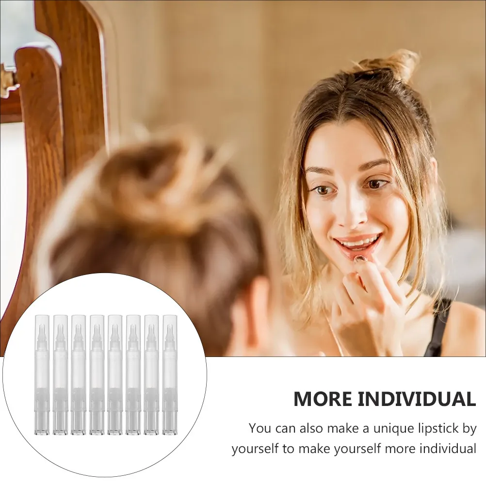 8 szt. Małe pojemniki na błyszczyk, wielokrotnego użytku, plastikowe, do makijażu, podróży, kompaktowe, lekkie, zestaw pojemników na błyszczyk