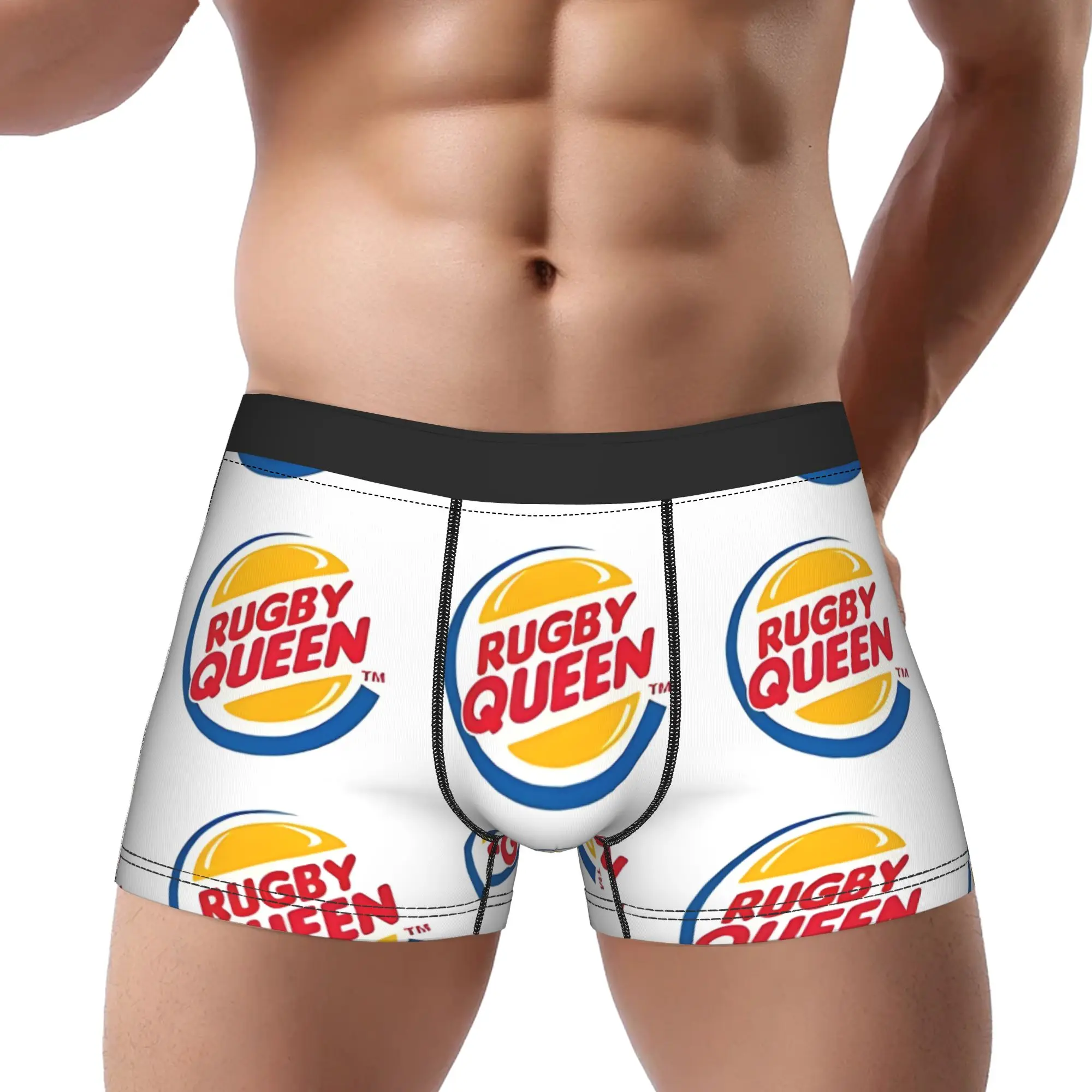 

Мужские трусы-боксеры с вентиляцией и принтом «Кто хочет играть в регби с Королевой регби»