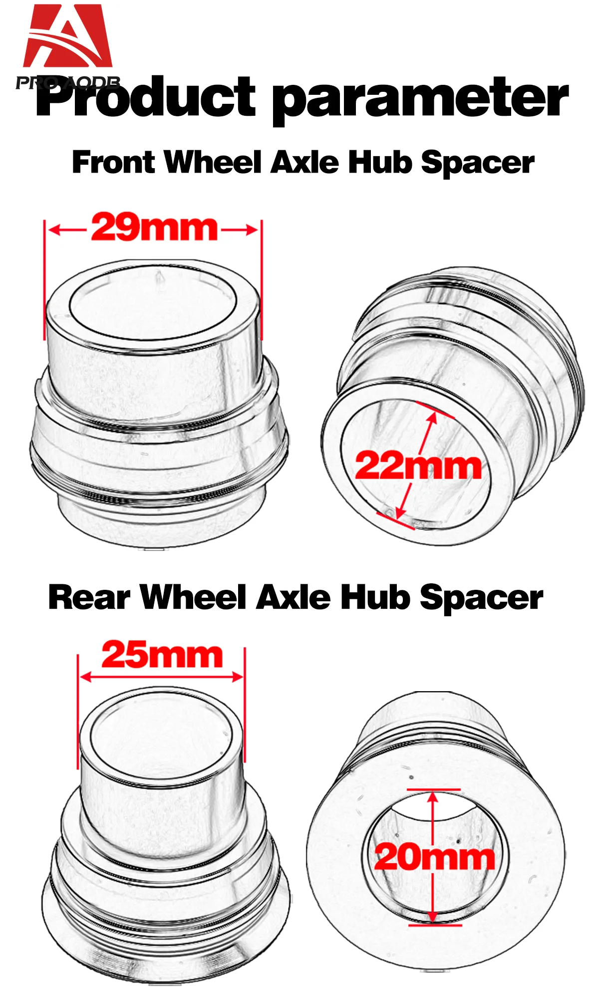 Durable High Precision CNC Aluminum Wheel Hub Axle Spacer Fit KTM Husqvarna 125-530 2008-2023 series Off Road Motorcycle Parts ﻿