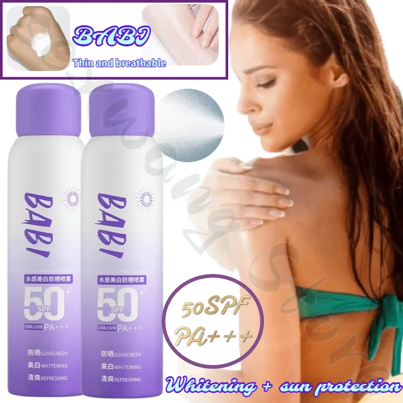 BABI Sunscreen spray, anti-UV, refreshing and non-greasy, universal SFP50 for face and body to prevent sunburn and tanning150ml