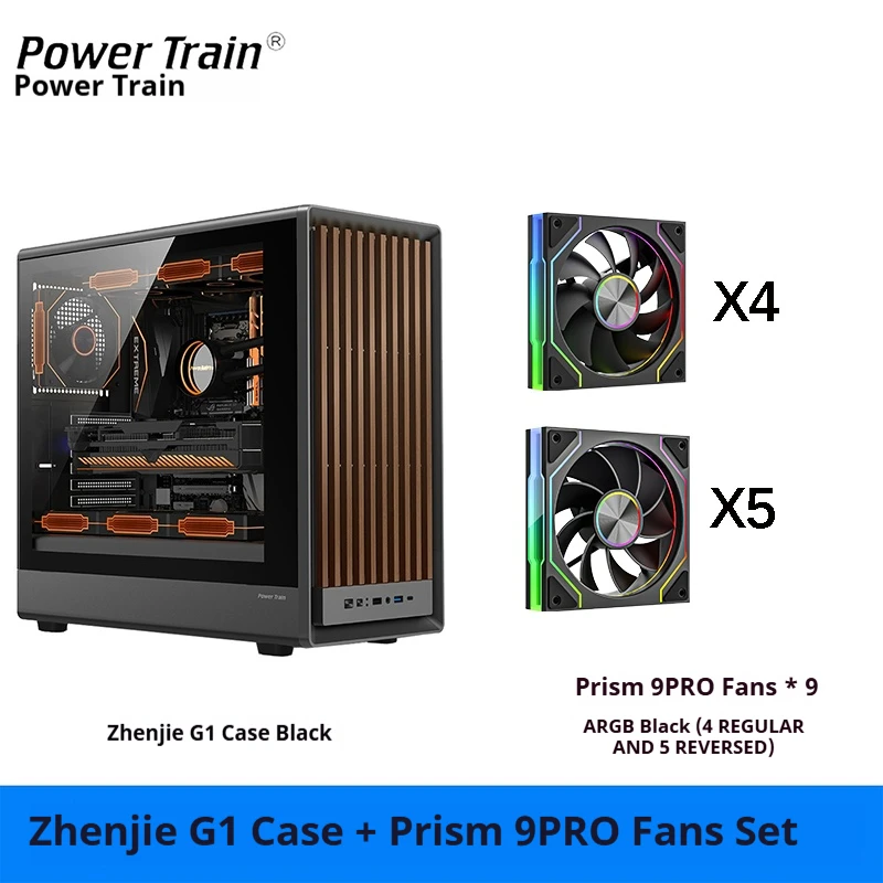 Power Train Zhenjie G1 Desktop Computer Case ATX Desktop Computer Side-Exposed 360 Water Cooling Type-C Gaming Computer Case