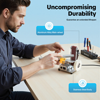 Mini Belt Sander Electric Adjustable Sanding Machine Grinder Polisher DIY 7-Gear Woodworking Metal Bench Grinder Sanding Machine