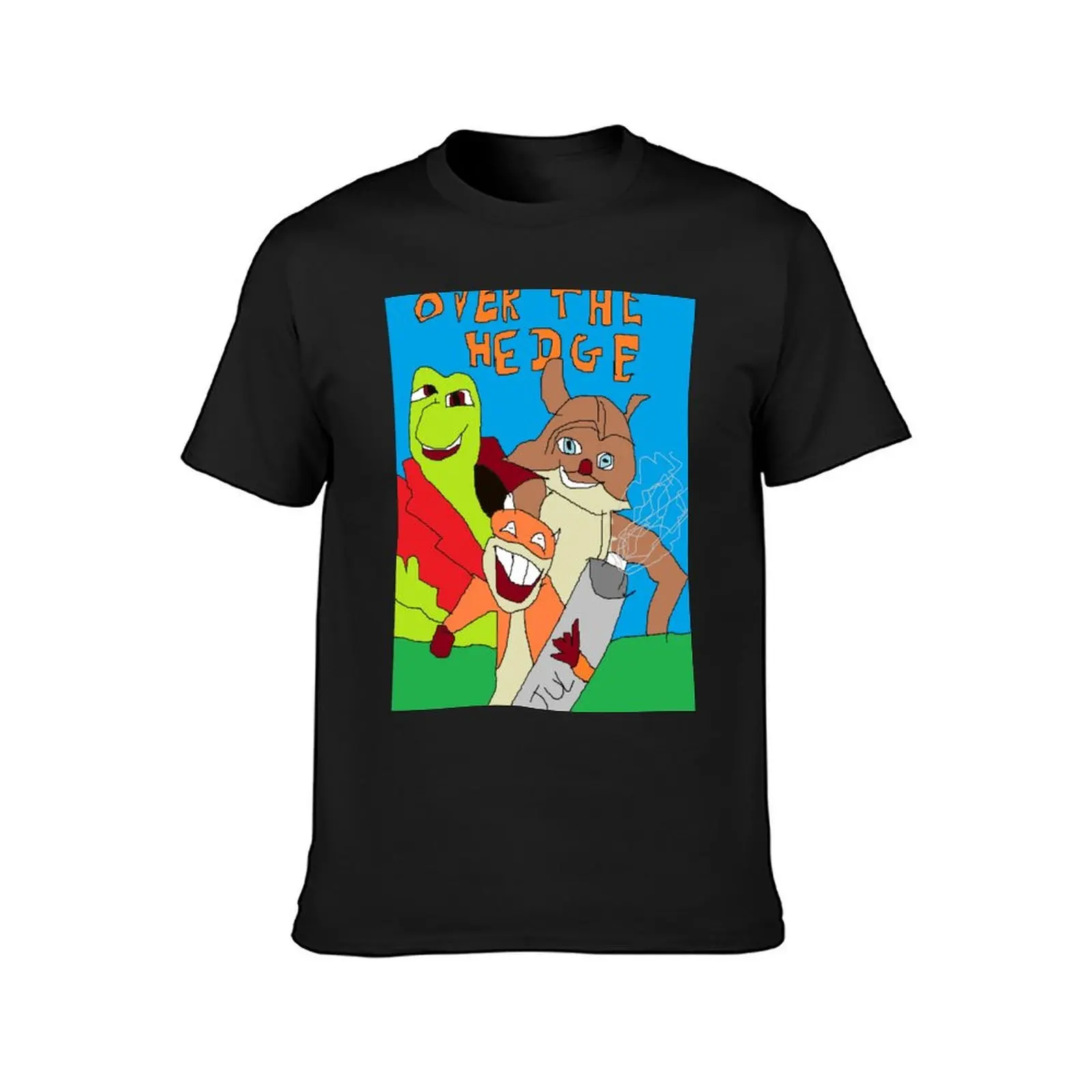 Over The Hedge MS paint Artwork T-Shirt vintage clothes plain mens graphic t-shirts