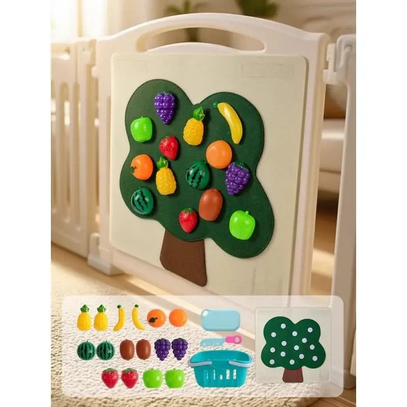 1 مجموعة الفواكه التظاهر اللعب ألعاب المطبخ الطفل ورأى مجلس لعب ألعاب الطعام الجدار ملصق المهارات الحركية الدقيقة لعبة تعليمية في وقت مبكر