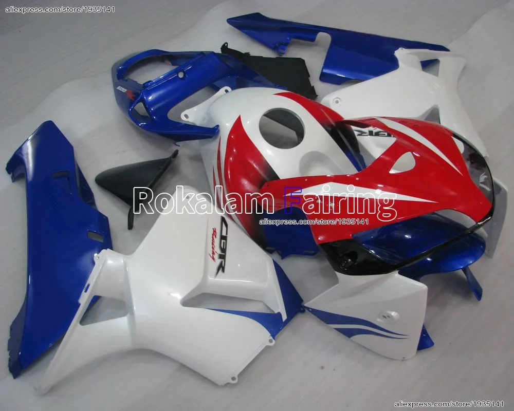 

For Honda CBR600RR F5 2005 2006 Parts CBR 600 RR F5 05 06 Blue Red White Motorcycle Fairing Set (Injection molding)