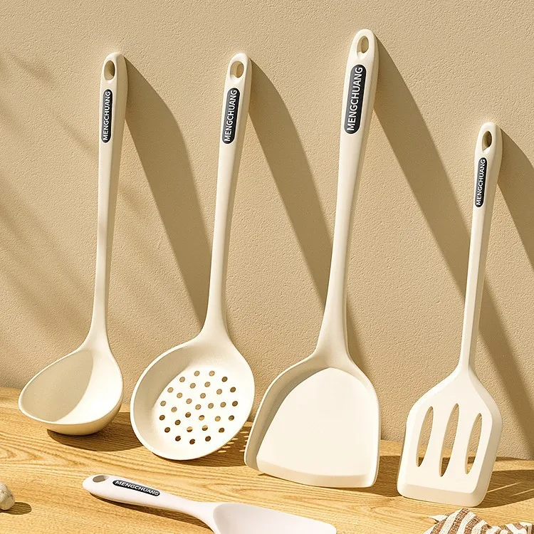 

Silicone Cooking Spatula Set Heat Resistant Food Grade Non-Stick Pan Compatible Kitchen Utensils Stir-Frying Soup Dishwasher Use