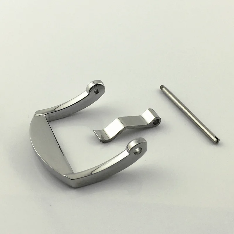 Solid Stainless Steel Buckle Polished Clasp 20 22mm for Panerai Screw Type Pin Buckle for Rubber Watch Strap Buckle Replacement