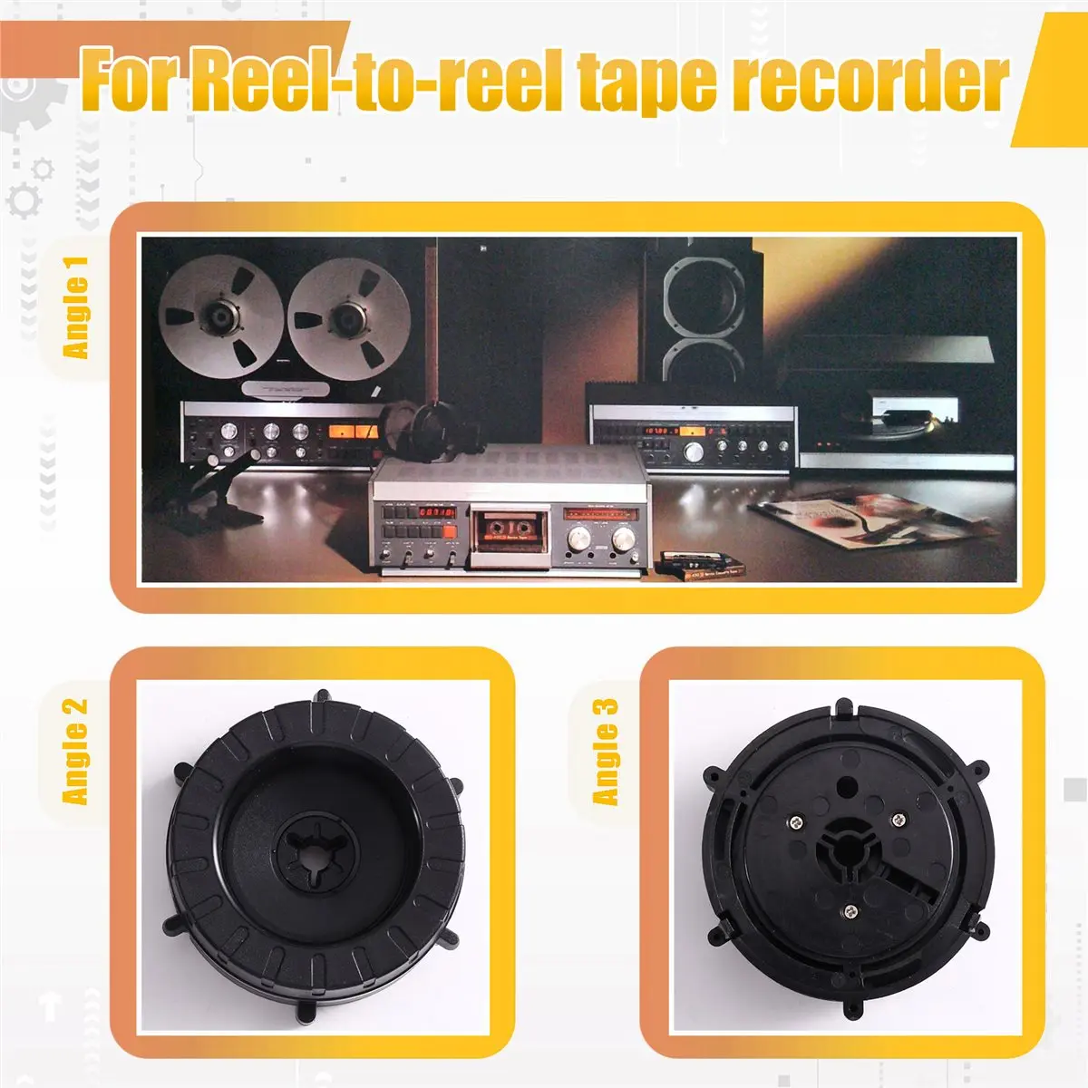 Адаптер-переходник A72U для открытых катушечных магнитофонофонов Studer ReVox с силиконовыми регулируемыми по высоте прокладками