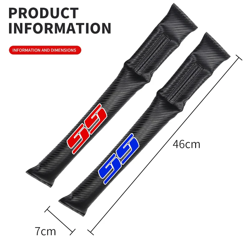 Carbon Fiber Car Interior Seat Gap Plug Filler Pad For Chevrolet SS Logo Camaro Cavalier Onix Cruze Aveo Silverado Accessories