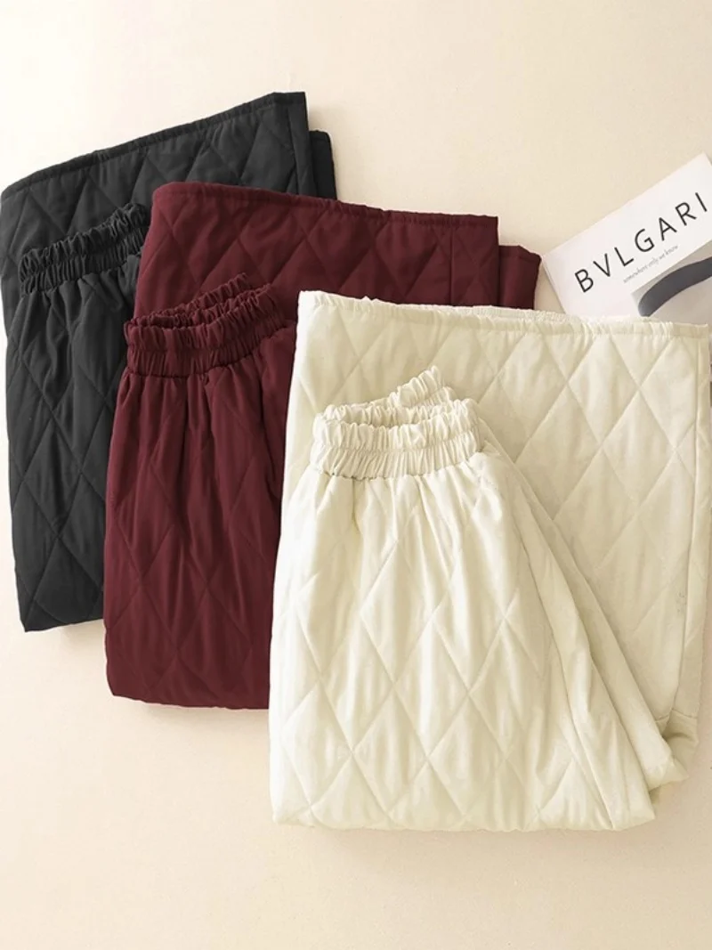 Leve quente acolchoado saia feminina estilo japonês artístico tamanho grande engrossado algodão acolchoado cor sólida lanterna saia w1501