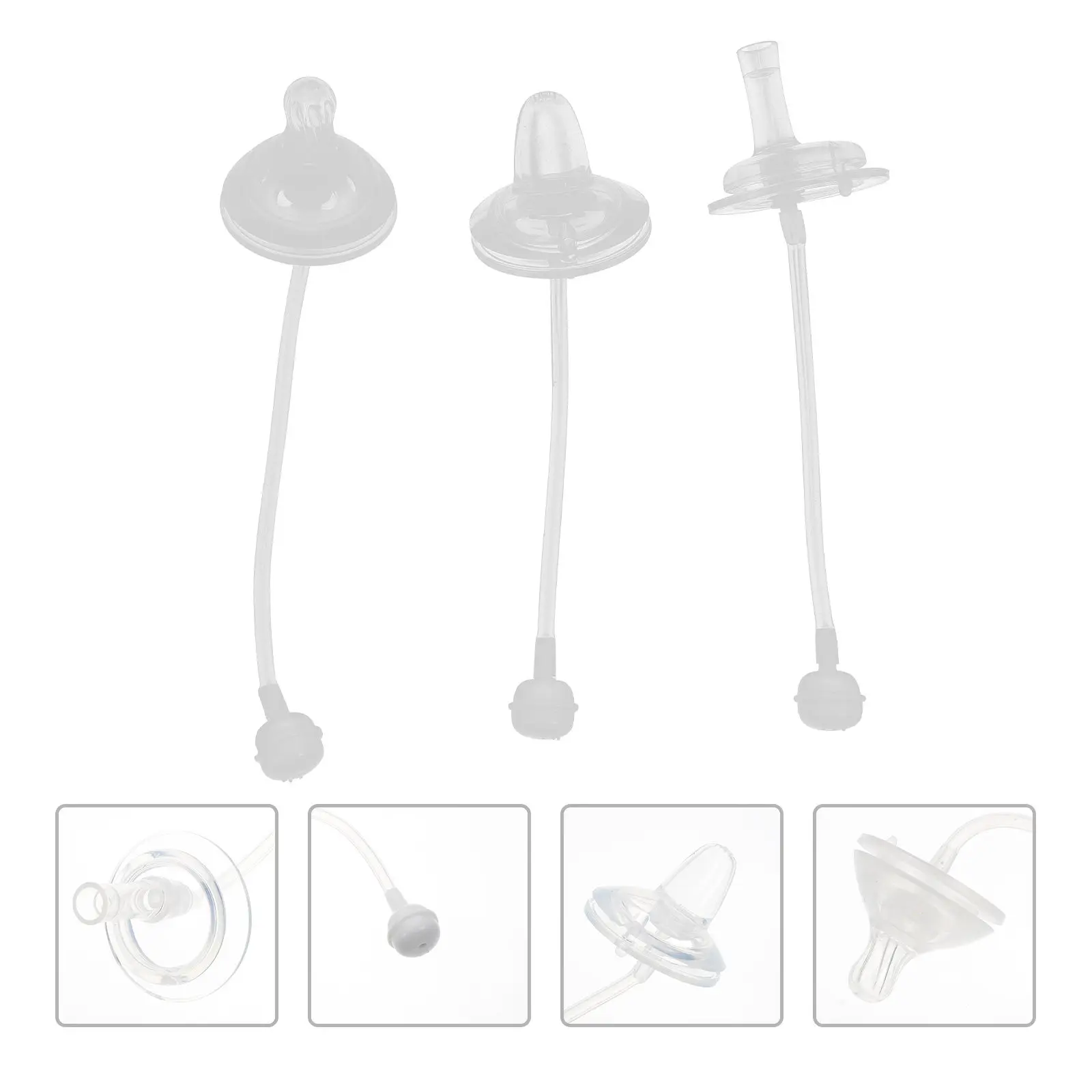 

3Pcs Baby Wide Straw Pacifiers Soft Silicone Nipples Easy Install Clean Baby Drinking Tools Feeders Infants Nipples