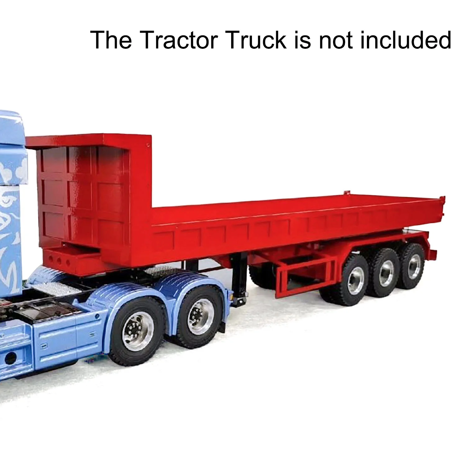 Remolque volquete de cama baja RC de 3 ejes de Metal, patas eléctricas 1/14 para juguetes Tamiyaya LESU, Control remoto, Tractor, camión, coche, modelo de vehículo