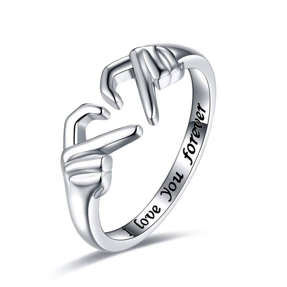 925-Sterling-Silver Love Heart Adjustable Irish Claddagh Rings Friendship Promise Jewelry Valentine Gifts for Women Friends Girl