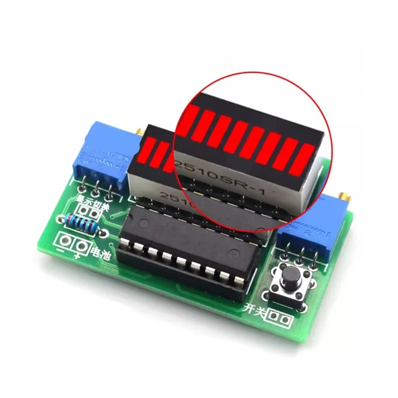 AY14 -LM3914 10 Segment 3.7V Lithium 12V Battery Capacity Indicator Module Power Level Tester LED Display DIY Kits