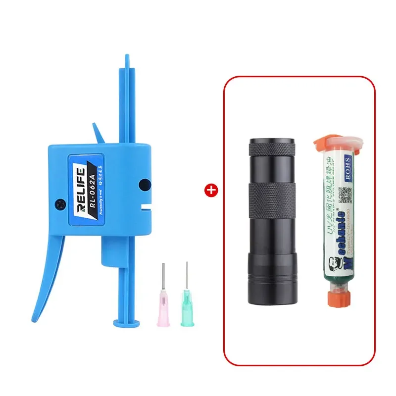 

Original MECHANIC 10ml Green UV Solder mask PCB BGA paint prevent corrosive arcing Soldering Welding Fluxes Oil+ 12led UV light