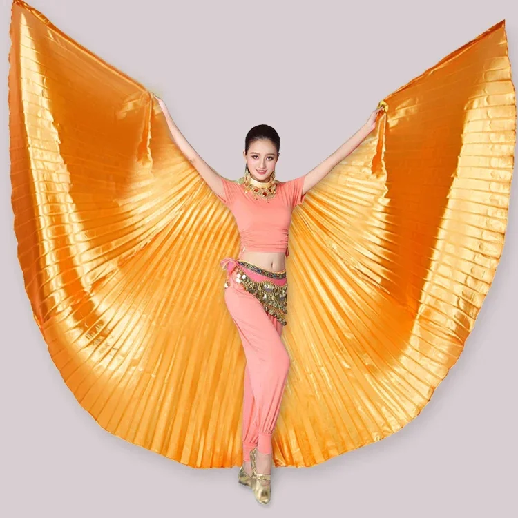 Orange and Multi Colors Options Egyptian Isis Wing Wings Belly Dance Accessories For Women Stage Performance Wear With Sticks