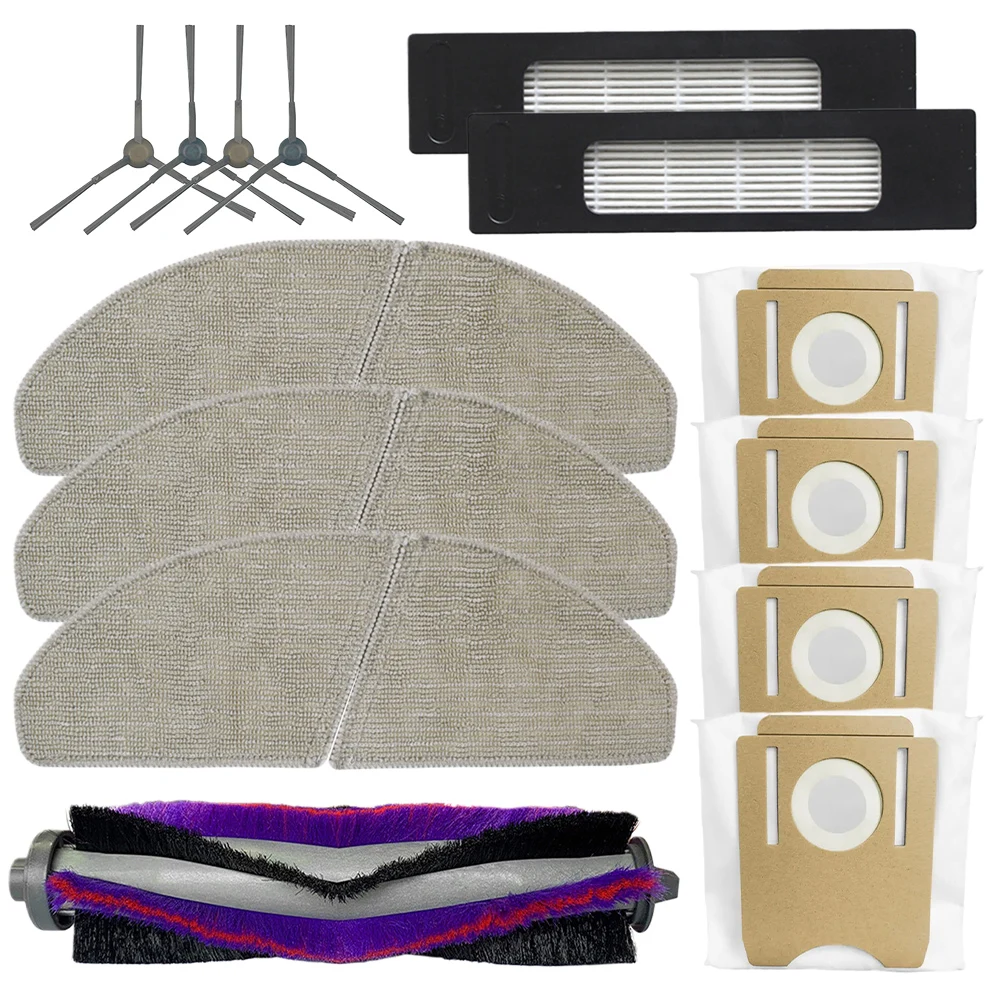 

Roller Side Brushes Filters Kit For Midea S8 Plus /CLIEN T24 / ThinkAir RV50 Pro Vacuum Cleaner Parts Mop Cloths Dust Bags