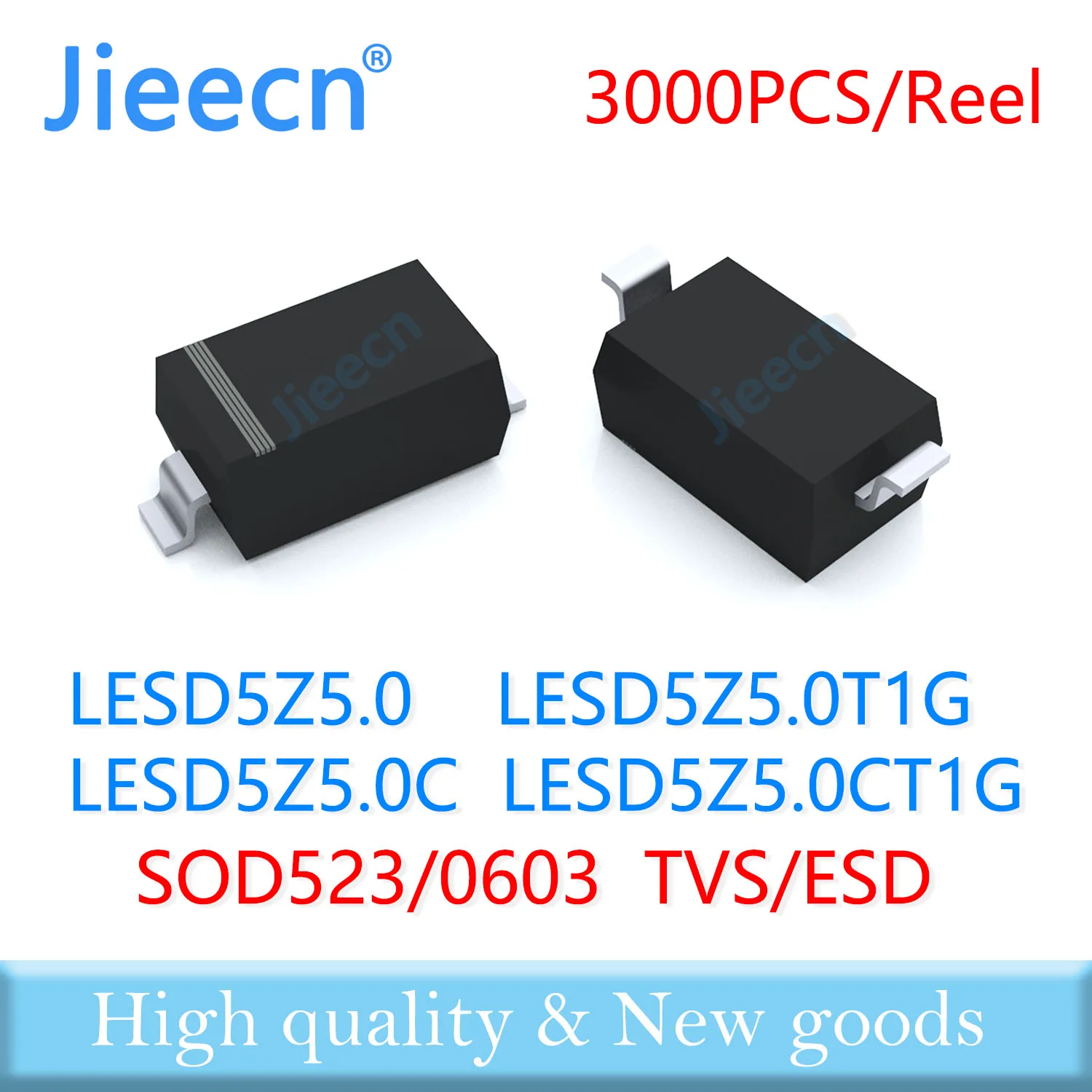 Jieecn SOD523 3000PCS LESD5Z5.0T1G LESD5Z5.0CT1G LESD5Z5.0 LESD5Z5.0C 5V Uni Bi Direction Made in China ESD SC-79