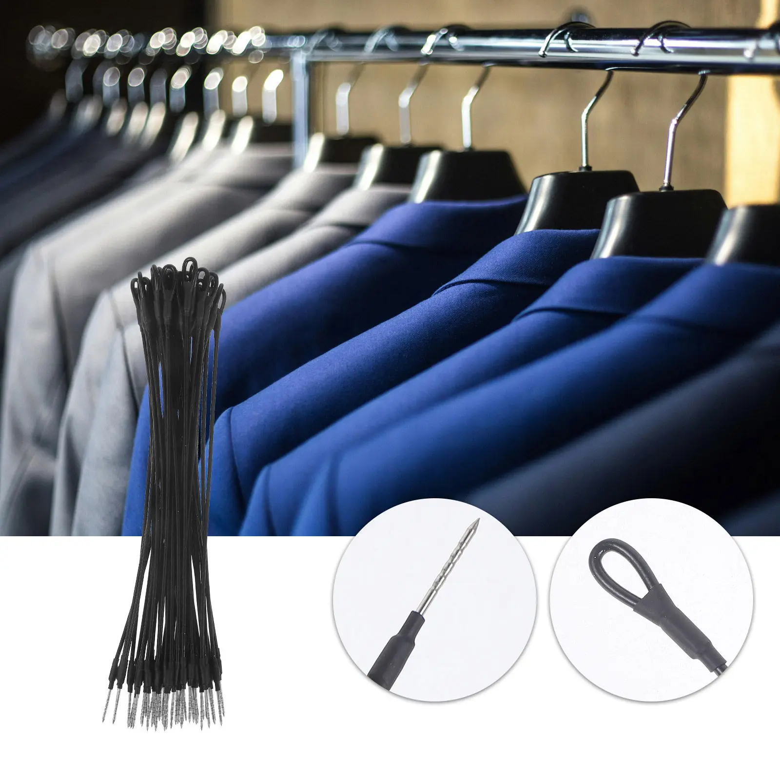 

50Pcs High-Strength Tag Protection Rope Steel Wire Security Cord for Retail Stores Apparel Footwear Tag String Clothes