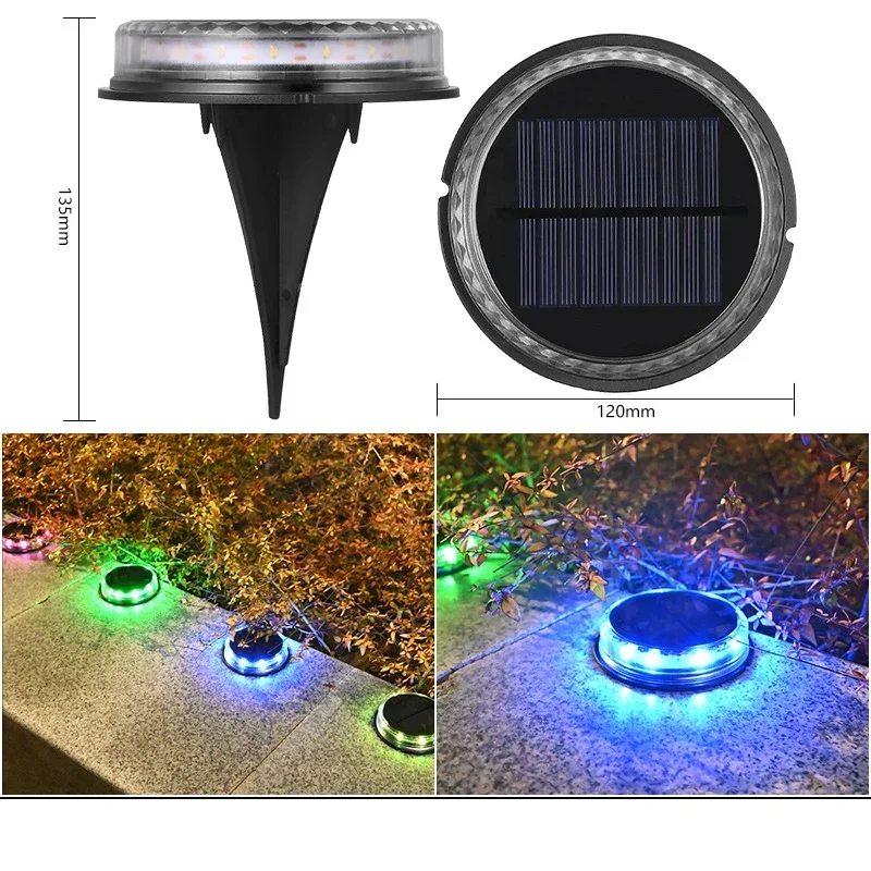 brilhante led solar jardim luz ao ar livre impermeavel paisagem luz de terra decorativa gramado ip65 5v 800mah pcs 01