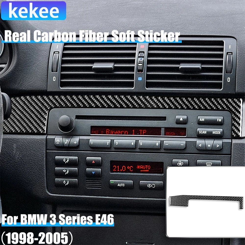 

Real Carbon Fiber Car Accessories Dashboard Panel Cover Sticker For BMW 3 Series E46 1998 1999 2000 2001 2002 2003 2004 2005