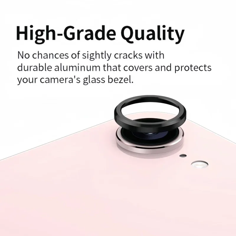 iPhone 17Air 16E 2025用合金製カメラプロテクター、メタルリングレンズ強化ガラス製背面レンズカバー保護キャップ