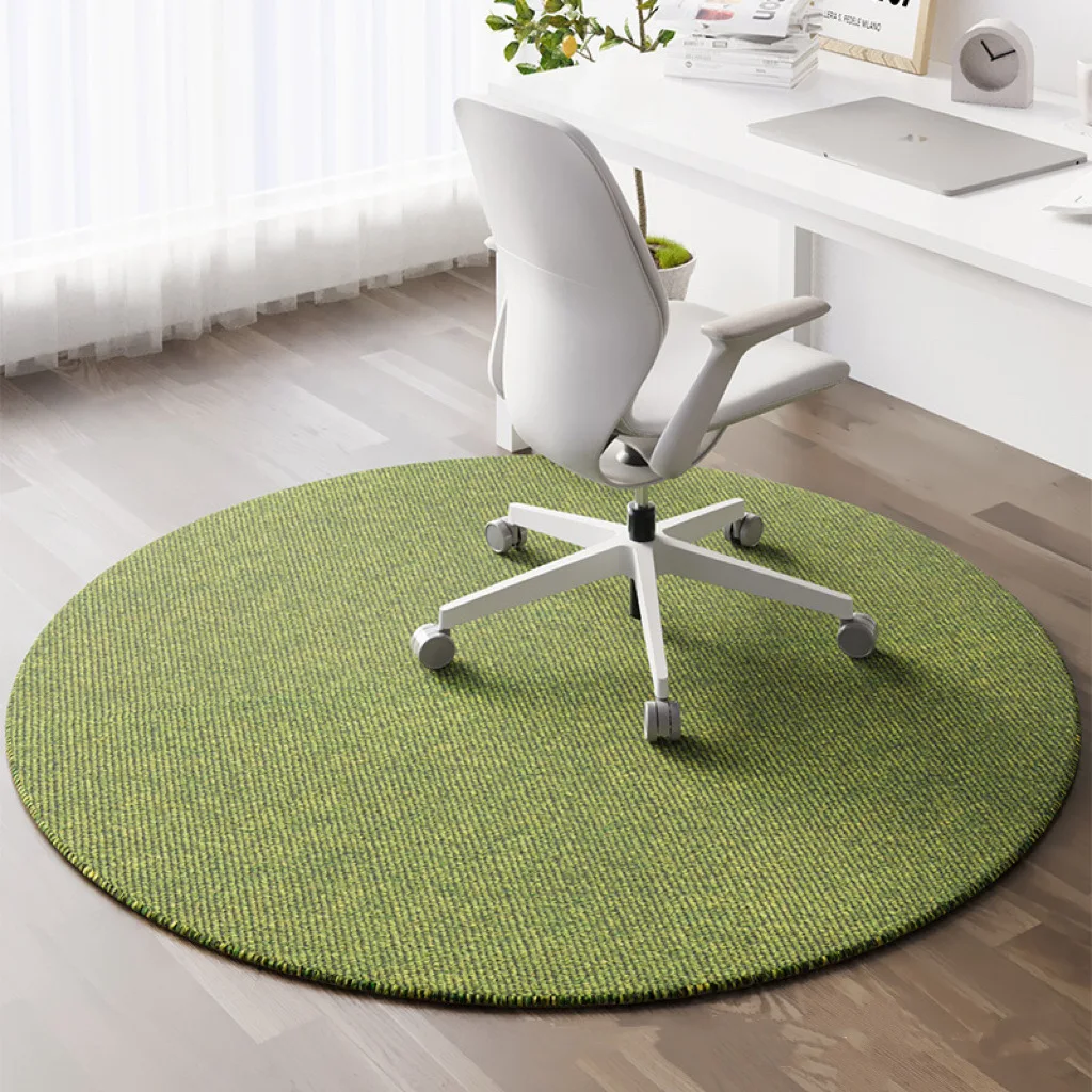 VIKAMA 2026 New Round Carpet - Easy To Clean Living Room Armchair Silent Study Chair Gaming Room Flok, Floor Mat Home Decoration