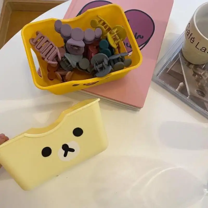 Nowy Kawaii Cute Rilakkuma Mini Storage Box Student Desktop Różne akcesoria Kosz do przechowywania Kreskówka Anime Prezent dla dziewczynek