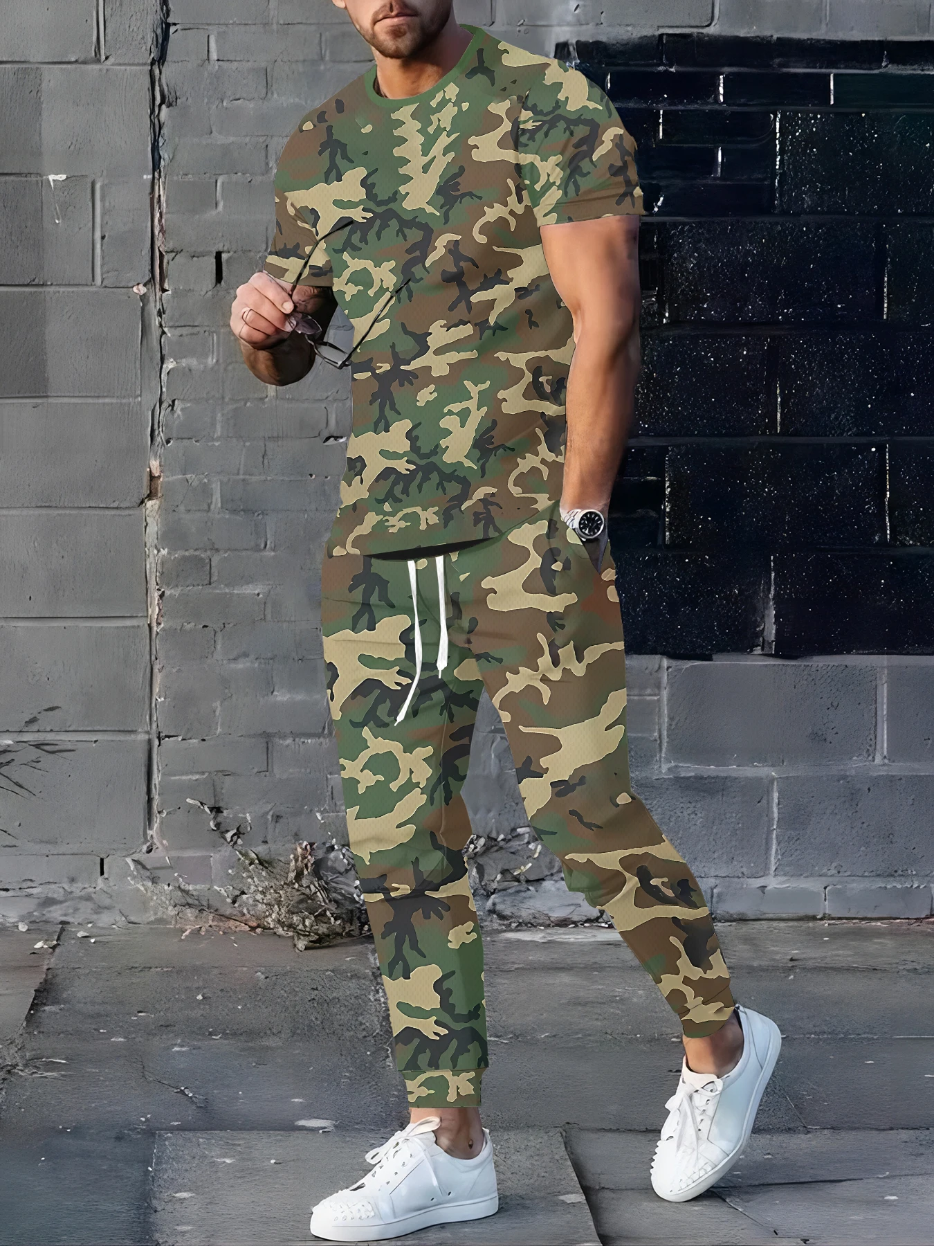 

2026 Summer Men's Suit with Camouflage Print Breathable Lightweight Casual and Fashionable Outdoor Men's Clothing