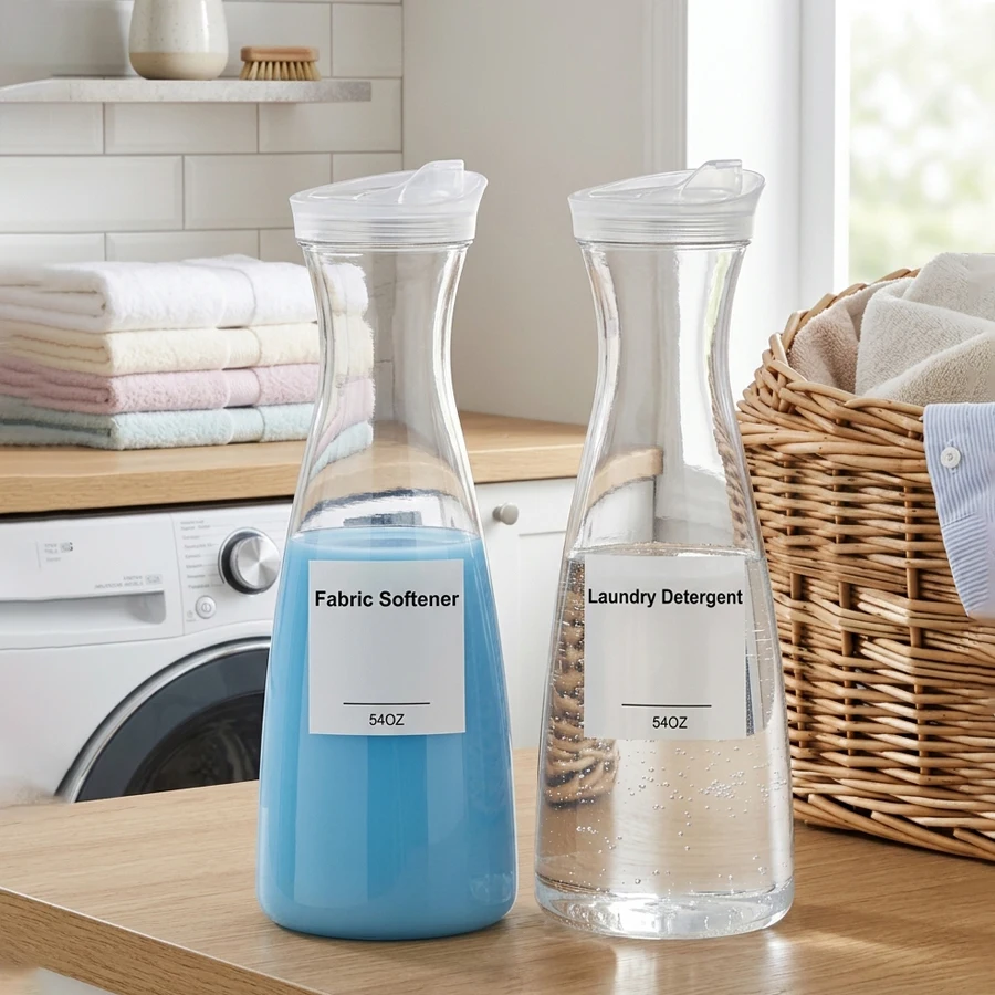 2/3PACK Clear Container Organizer Laundry Detergent Dispenser 54OZ Laundry Soap Disepenser, Liquid Laundry Detergent Container