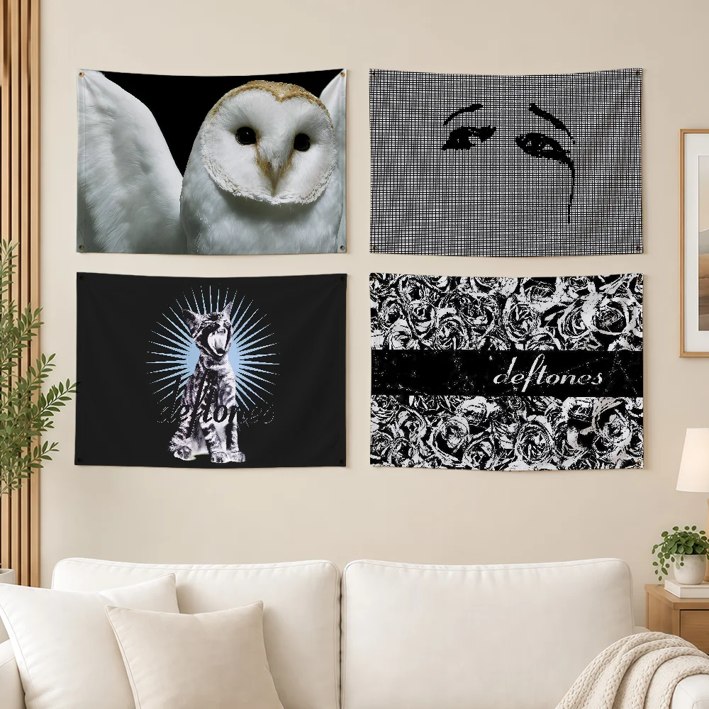 Band D-Deftones-S Private Music Flag Durable Outdoor Decoration Indoor Design Patio Festive Classic Pole Wall Room Banner