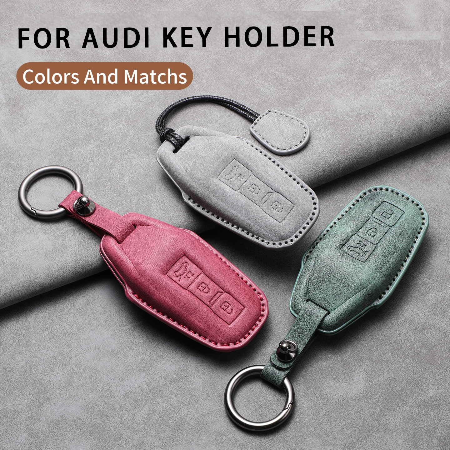 3 Buttons Leather Car Key Case Cover Shell For Audi A3 A5L Q6 A6L A6 A7 Q7 Q3 Q5 New 2025 Car Remote Key Case Garnish Accessorie