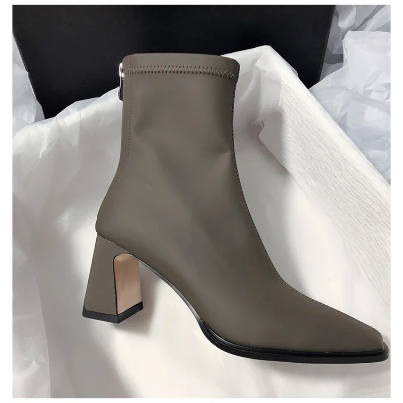 Ankle Boot Women Winter 2024 New Cashmere Warm Fashion Black Sexy Skinny Leg Elastic Botas De Invierno Para Mujer Bota Feminina