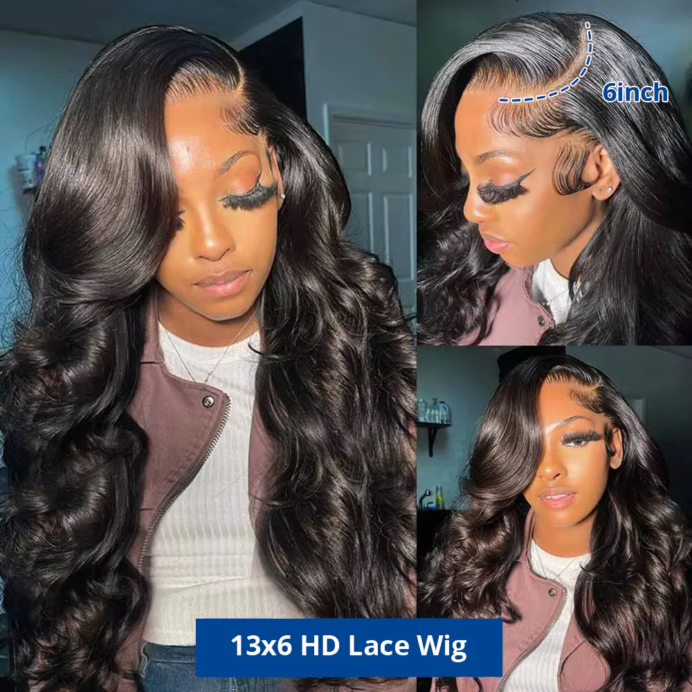 34 36 Inch 13x4 Body Wave HD Lace Frontal Wigs Human Hair Brazilian Hair Pre Plucked 13x6 Lace Front Human Hair Wig For Women