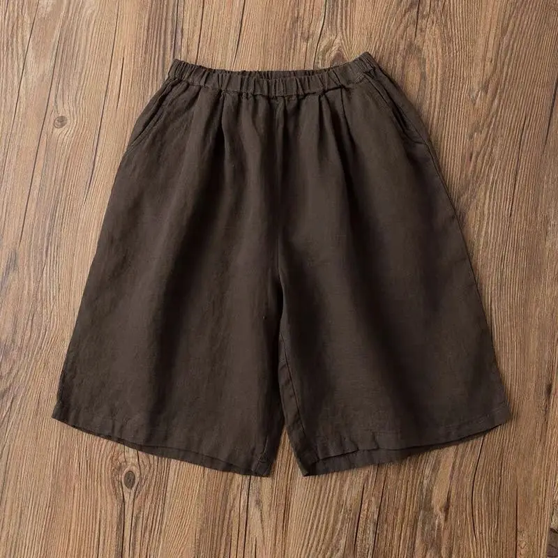Casual Loose Straight Shorts Japanese Style Summer New Cotton Linen Five Quarter Pants for Toddler Boys Girls