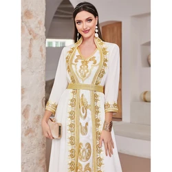 Luxury Party Evening Morocco Elegant Women Muslim Abaya Lace Sequins Long Maxi Dress Turkey Arabic Dubai Kaftan Vestido Party