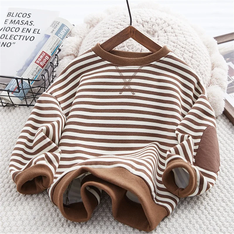 3-12Y Children\'s Striped T-Shirt Long-Sleeved Top For Boys Girls Fashion Kids Sports Clothes Casual Wear Spring Autumn Clothing