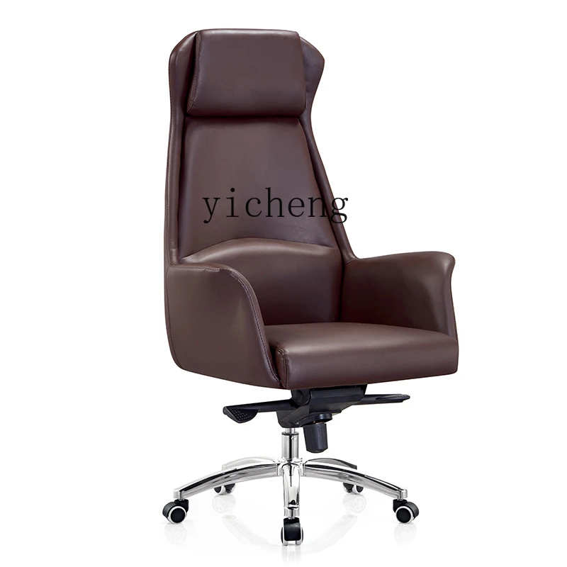 

ZK Executive Chair Office Chair Computer Chair Universal Wheel Simple Modern Lifting Rotating Chair Large Class Leather Chair