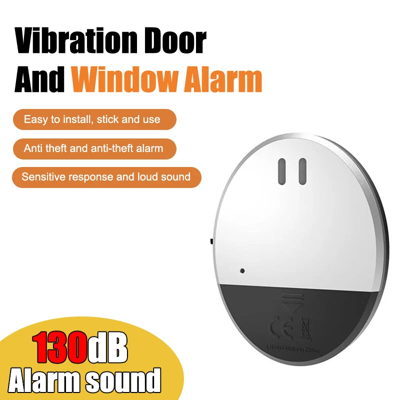 مستشعر اهتزاز الباب والنافذة اللاسلكي إنذار 130 ديسيبل مستشعر مضاد للسرقة لكسر الزجاج، سهل التركيب لحماية سلامة المنزل #4