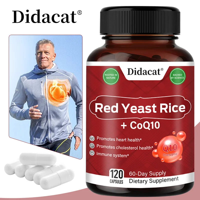 Red Yeast Rice with CoQ10 Supplement - Extra Strength Red Yeast Rice 1200 Mg. 100 Mg CoQ10 Per Serving - Heart Health Supplement