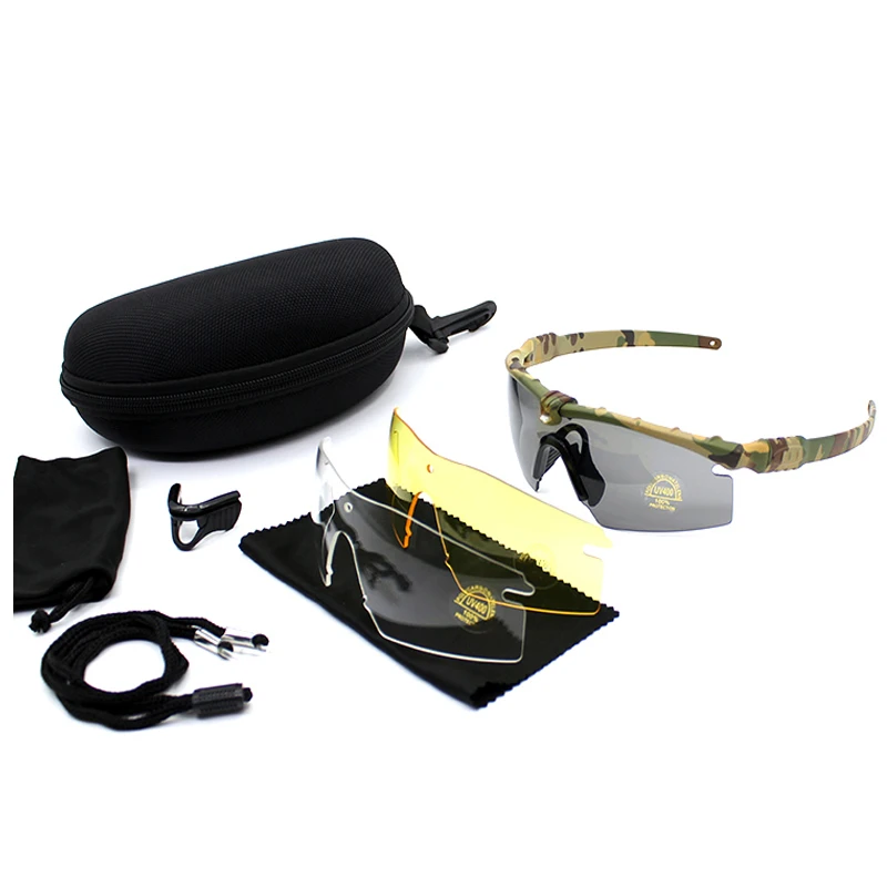 Army Goggles Outdoor UV Protection Sports Hunting Sunglasses Airsoft Polarized Eyewear Military Hiking Tactical Glasses 4 Lenses