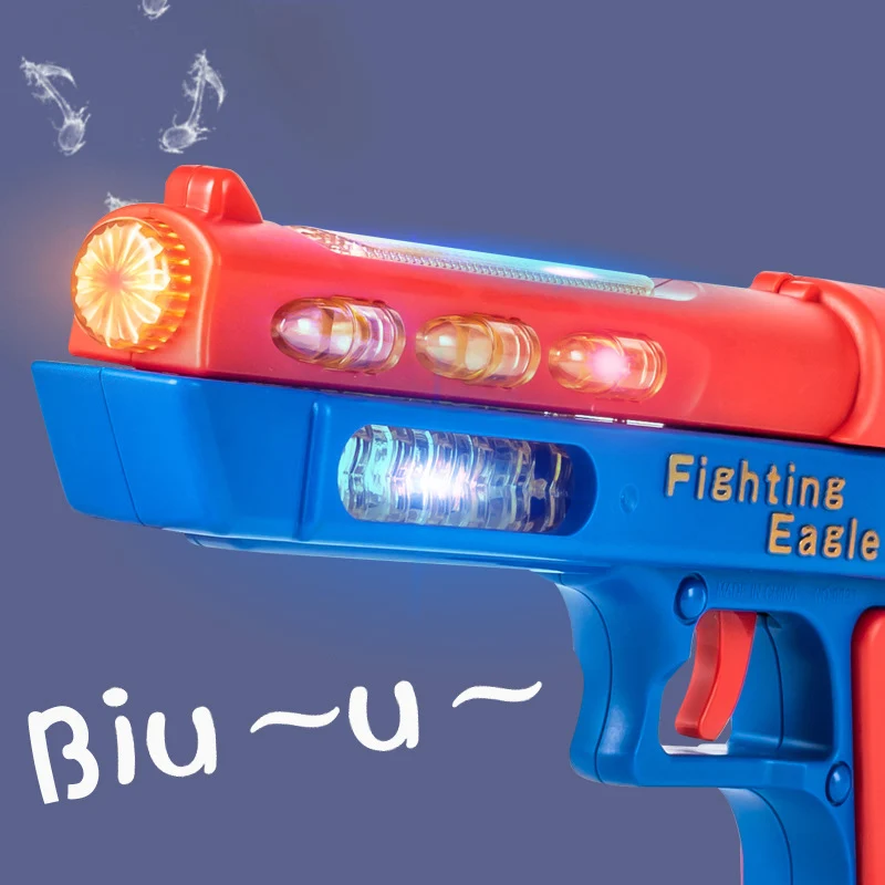 Children Toy Gun Electric Light Sound Pistol Safe Plastic Colorful Light Telescopic Action Pistol for Kids Gift