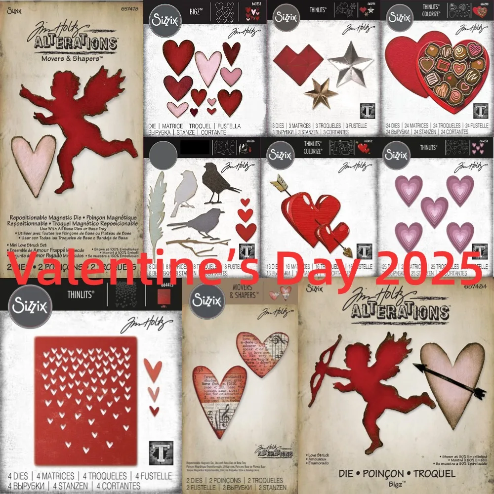 Valentine's Day 2025 Cutting Dies Scrapbook Diary Decoration Stencil love you die Embossing Template DIY Greeting Card Handma