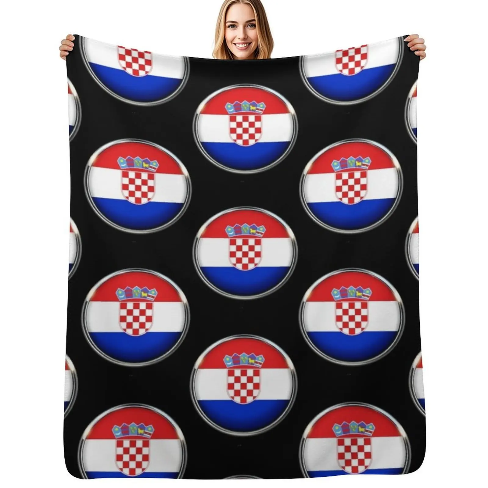 

Croatia Flag Throw Blanket Decorative Sofas Heavy Soft Stuffeds Blankets