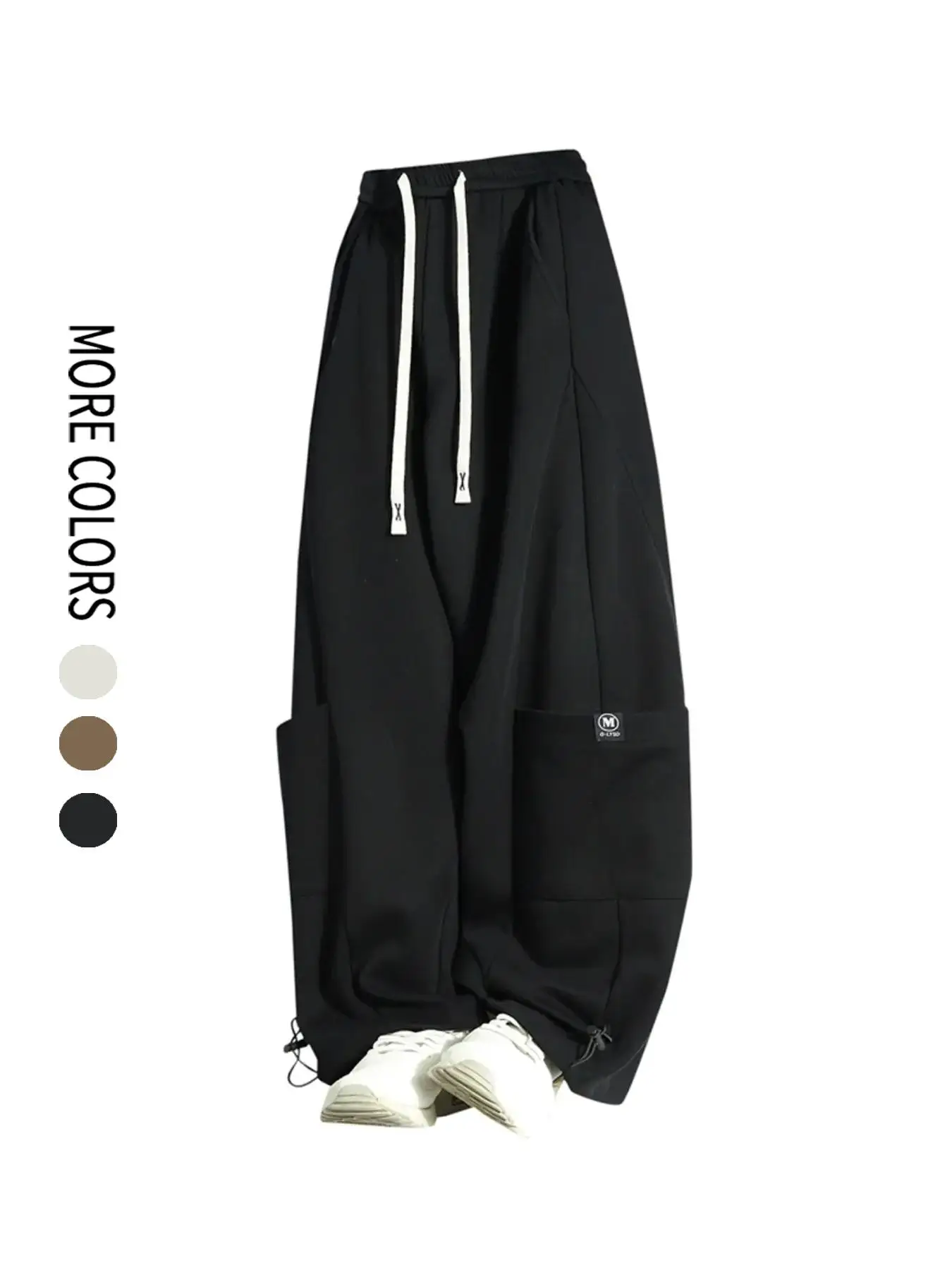 

Men's Plain Regular Style Overalls with Drawstrings and Elastic Waistband, Large Flap Pocket Pants Design, Casual Pants, Suitable for Summer Basketball, Beach Vacation, Daily Travel, Fitness and Other Scenes, Men's Overalls