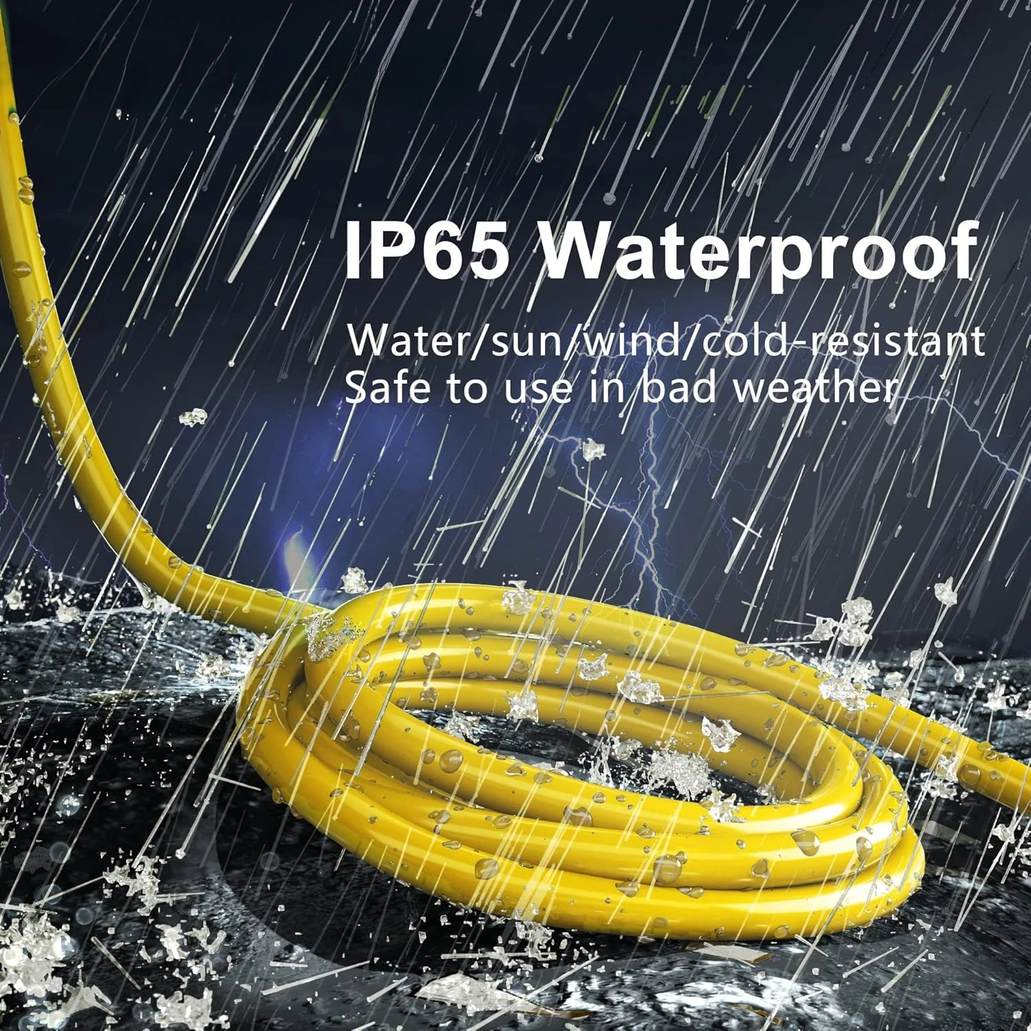 

100 ft 12/3 Gauge Heavy Duty Outdoor Extension Cord Waterproof with Lighted, Flexible Cold Weather 3 Prong Electric Cord,On Sale