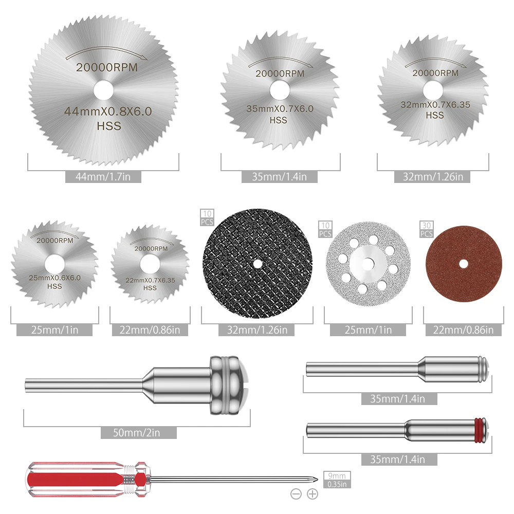 Diamond Saw Blade Abrasive Cutting Disc Set With Mandrels Grinding Wheels For Dremel Accesories Metal Cutting Rotary Tool