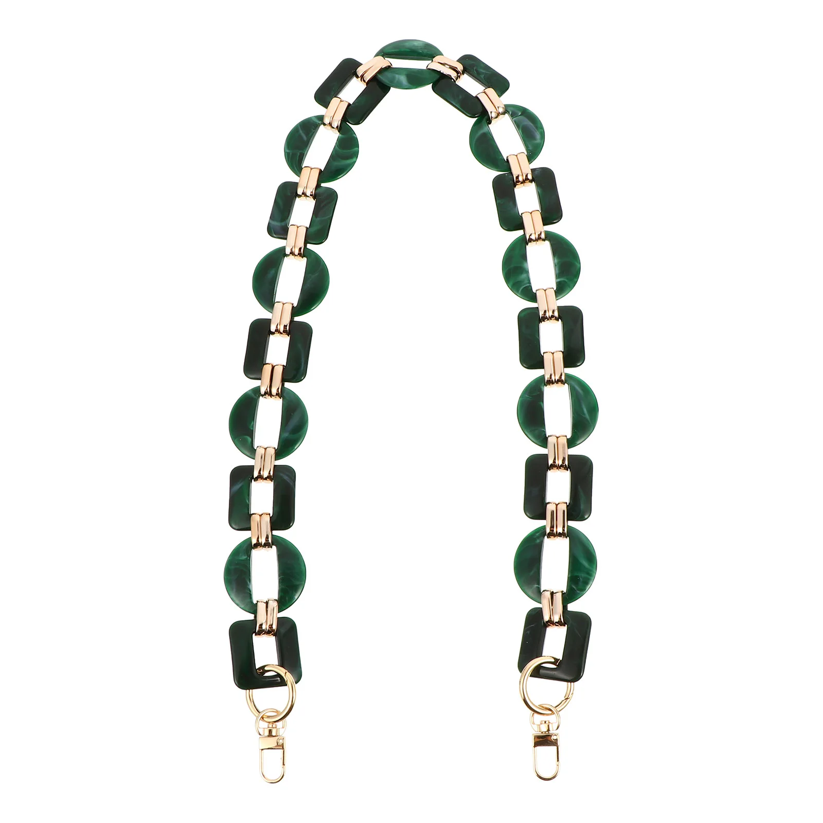 레진 백 체인 레트로 컬러 대비 창의적인 장식 스트랩 탈부착 가능한 교체용 가방 액세서리 가볍고 휴대 가능