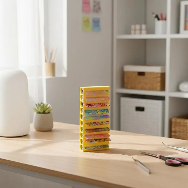 10 Grid Nail Transfer Paper Organizer Box for Nail Art Sticker Accessories Durable Storage for Salon Home Vanity Desk